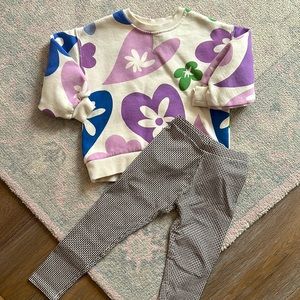 Zara Girls Outfit Sweatshirt & Leggings Bundle 5-6Y Like New